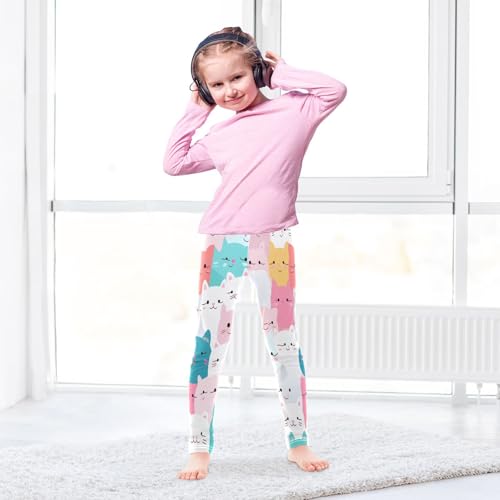 Toddler Girls Leggings Printed Yoga Pants Leggings Blue Pink White Cat for Kids4