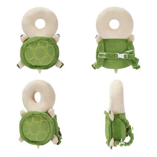 Image of Baby Head Back Protector Backpack Toddler Safety Protector Cushion Pad Soft, Adjustable and Lightweight Design for Safe Walking and Crawling Toddlers Girls and Boys(Turtles)