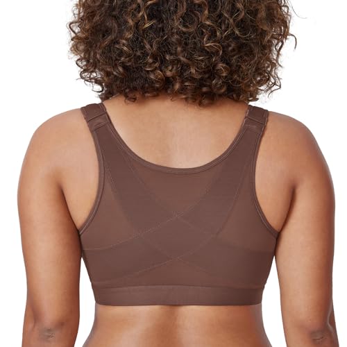 Image of DELIMIRA Women's Front Closure Posture Wireless Bras | Double Layer, Back Support, Full Coverage