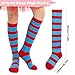 Sdfvsdg 2 Pairs Kids Striped Knee High Socks Novelty Striped Socks Athletic Thin Tube Socks for Boy Girl