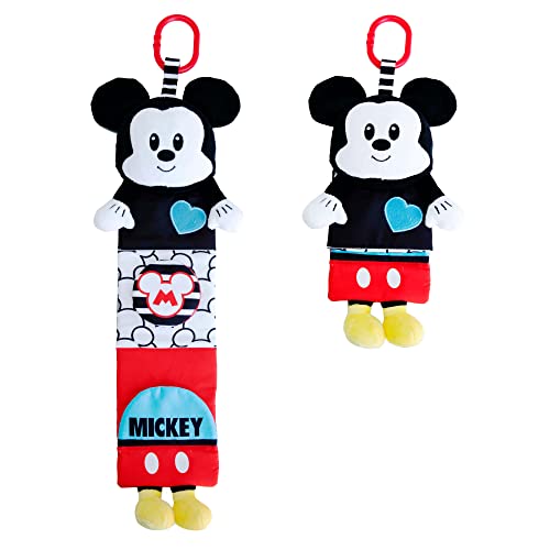 Image of KIDS PREFERRED Disney Baby Mickey Roll Out Soft Book, Black and White High Contrast Crinkle Plush, Boys and Girls Ages 0+, Stroller On The Go (81257)