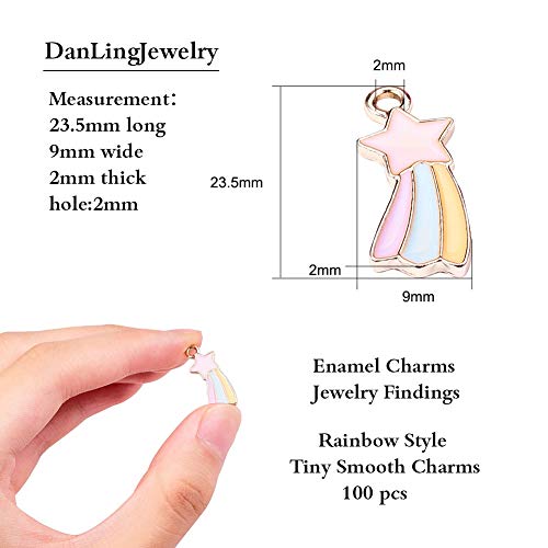 Danlingjewelry 100 Pcs Star Charms Enamel Rainbow Charms For Jewelry Making Bracelet Necklace Girl Diy Craft Finding #TOP2