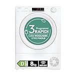 Candy Smart Pro CRO EH8N2TE-S Asciugatrice a Pompa di Calore, 8 kg, Connettività Wi-Fi + BLE, Programma Stiro Facile, Libera Installazione, 85x 60 x 58.5 cm (A x L x P cm), Bianco, Classe D