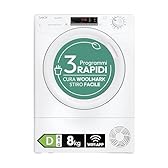 Candy Smart Pro CRO EH8N2TE-S Asciugatrice a Pompa di Calore, 8 kg, Connettività Wi-Fi + BLE, Programma Stiro Facile, Libera Installazione, 85x 60 x 58.5 cm (A x L x P cm), Bianco, Classe D