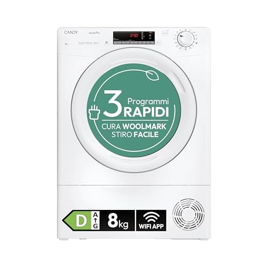 Candy Smart Pro Asciugatrice a Pompa di Calore 8 Kg, Classe D, Bianco