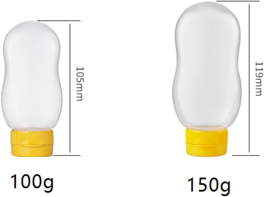 Squeeze Bottle 6 PCS Inverted Plastic Squeeze Bottle Portable Ketchup Salad Sauce Dispensing Dinnerware(100g)