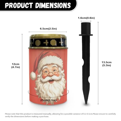 Image of Santa Claus Christmas Solar Light for Gravestone, 2 Pack