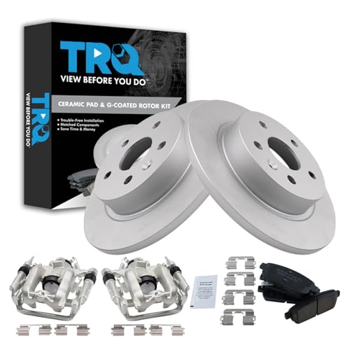 Image of TRQ Rear Brake Pad and Rotor Set Ceramic Solid Rotors Calipers | For 2011-2015 Chevrolet Cruze 2016 Cruze Limited