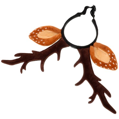 Outanaya Christmas Antlers Headband for Cats Adorable Hair Hoop Pet Accessory for Holiday Costumes for Festive Celebrations and Christmas Outfits