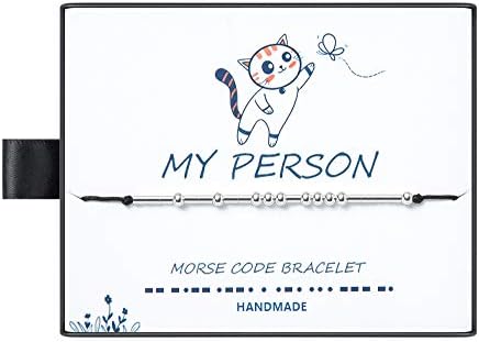 Doitory My Person Sterling Silver Morse Code Bracelets for Girl Gifts for Best Friends Friendship Gift for Women Bracelet Birthday Gifts for Girl