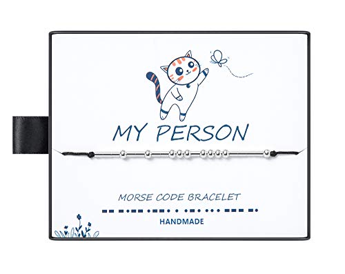 Doitory My Person Sterling Silver Morse Code Bracelets For Girl Gifts For Best Friends Friendship Gift For Women Bracelet Birthday Gifts For Girl #TOP2