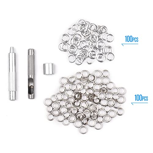 100 conjuntos kit de ilhós com arruelas ilhós 1/2 Polegada 3pcs ferramentas de instalação ilhós de m