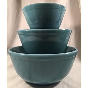 Mixing Nesting Bowls Set – American Made – Mosser Glass USA (Georgia Blue)