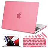 Teryeefi MacBook Pro 14 インチ ケース M4 M3 M2 M1 [2021 2023 2024] (型番：A3112/A3401/A3185/A2992/A2918/A2779/2442) 対応，軽量 耐衝擊 保護カバー＆JIS日本語 キーボードカバー＆液晶保護フィルム, 可愛いピンク