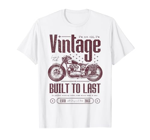 Cumpleaños de motos de motociclistas vintage nacido en 2013 Camiseta