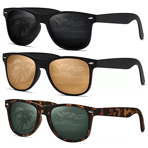 Image of DEMIKOS Sunglasses Men Polarized Sunglasses for Mens Womens Retro Mirror Lens for Driving Fishing UV Protection