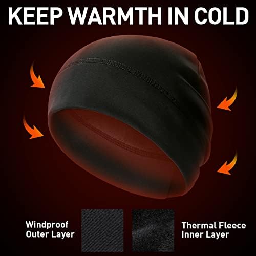 Arcweg Winter Cycling Skull Cap Sport Running Hat Men Women Windproof Thermal Fleece Beanie Warm Helmet Liner for Outdoor Sports Jogging Cycling Climbing Skiing
