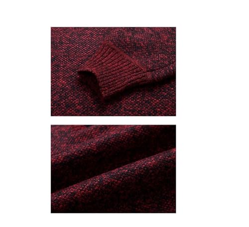 Men's Quarter Zip Up Sweaters Thick Warm Fleece Knitted Pullover Winter Long Sleeve Comfy Jumper3