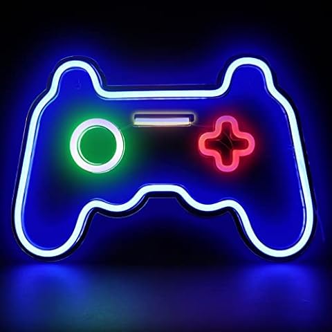 ZWOOS Gaming Lamp Wall - Neon Light for Gamer Room - LED Illuminated Sign Powered by USB - Illuminated Signs for Bedroom, Gaming Room Deco, Gamer Setup Cover