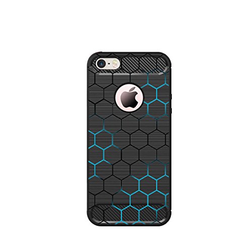 Image of MTT Carbon Fiber Texture Printed Mobile Back Case Cover for Apple iPhone 5 5SE 5S