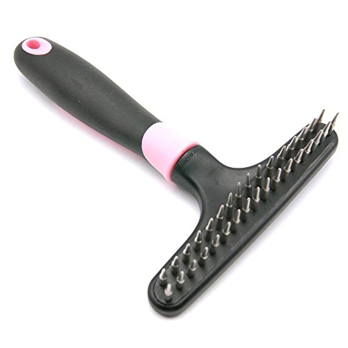 NEWSTYLE Pet Dog Cat Long Short Thick Hair Comb Pet Fur Knot Remove Cutter Rake Shedding Grooming Brush - Pink
