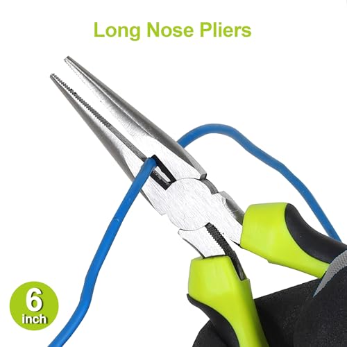 Image of FASTPRO 5-Piece Pliers and Wrench Set with Storage Bag,Green