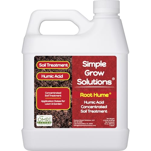 Raw Organic Soil Conditioner- Root Hume- Simple Grow Solutions- Natural Plant & Lawn Treatment- Nutrient Food Enhancer- Concentrated Liquid Humic - Grass, Tomatoes, Citrus, Flowers, Vegetables
