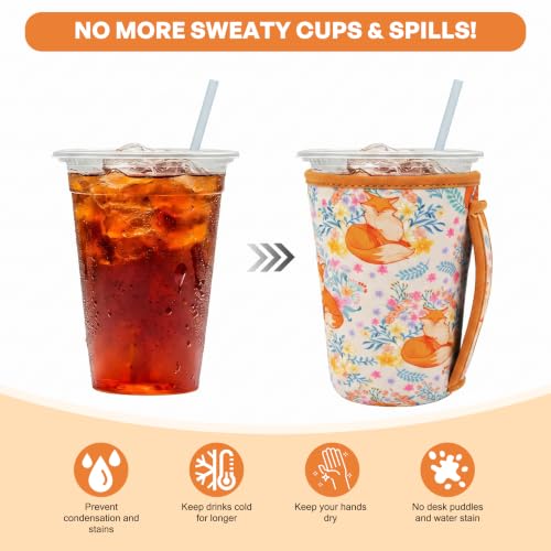 Image of 3PCS Reusable Iced Coffee Sleeves, Fits 16-32oz Hot /Cold Drinks
