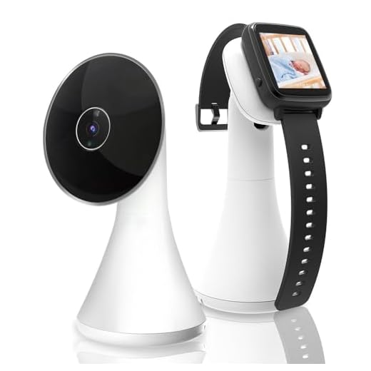 Wireless Baby Camera Monitor System - Long Range Two Way Audio Cam Baby Monitor w/ Smart Watch - Toddler/Infant/Child Cam Video Monitoring w/ Mic/Temperature Sensor/Night Vision - SereneLife SLBCAM550