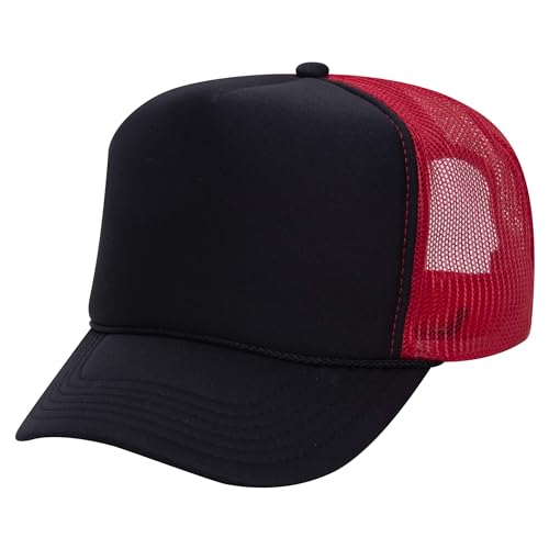 Image of OTTO Polyester Foam Front 5 Panel High Crown Mesh Back Trucker Hats in 97, Bulk, Wholesale