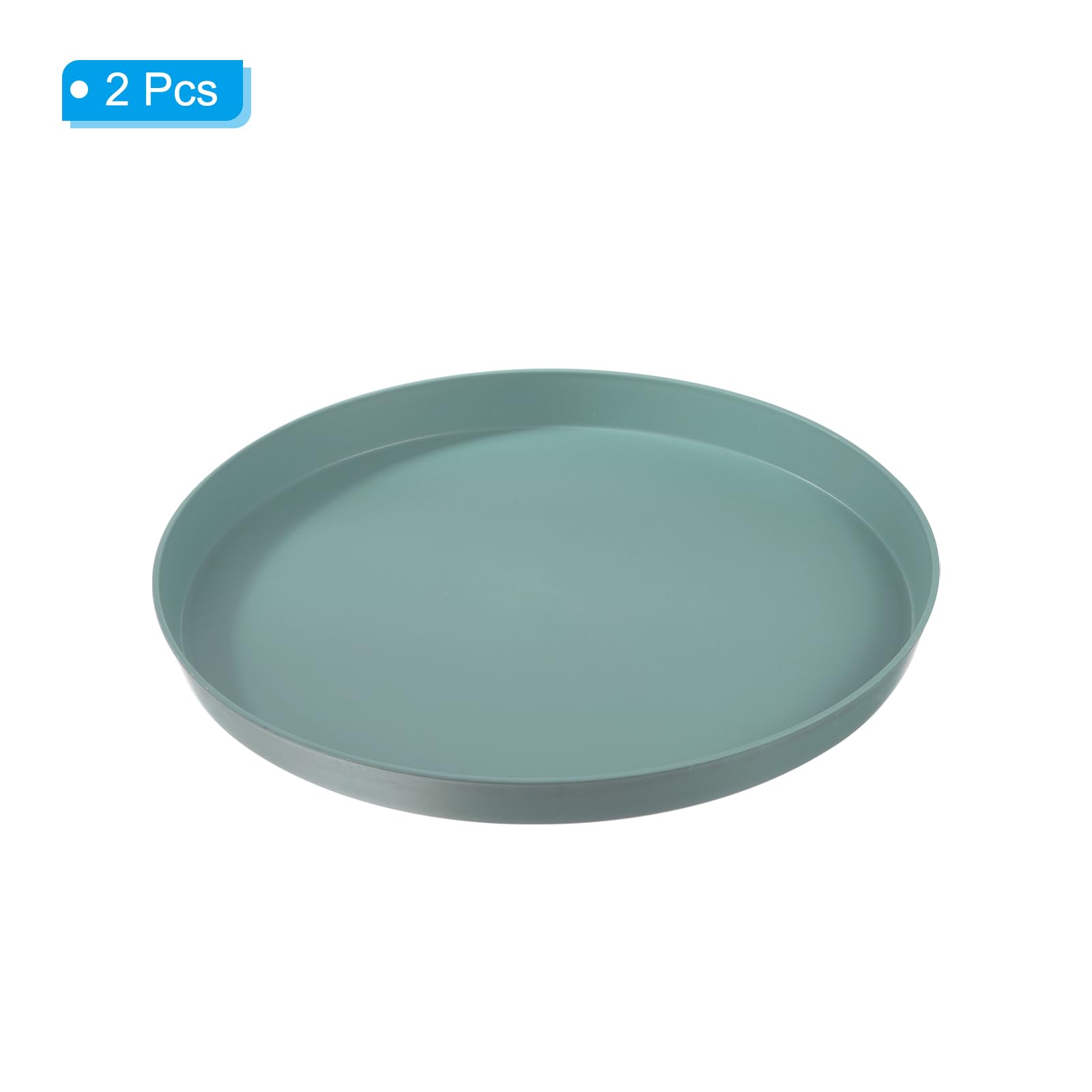 PATIKIL 14" x 1" Redondo Reutilizable Restaurante Servir Bandejas, 2 Paquete Antideslizante Comida Servicios Bandeja Plato para Bar Café Tienda, Verde