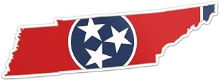 Tennessee State Sticker - Waterproof Vinyl Decal for Car Bumper, Laptop, Water Bottle, Luggage, Wall, and Window Size - 5'' Longer Side