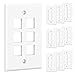Cable Matters 10-Pack Low Profile 6-Port Cat5e, Cat6 Keystone Jack Wall Plate in White