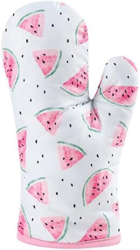 Oven Gloves, Watermelon Printed Oven Gloves, Heat Resistant Non-Slip Kitchen Gloves for BBQ, Cooking, Baking, Food. (a Pair of Gloves)