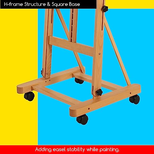 Image of MEEDEN Studio Wood H-Frame Easel: Art Easel with Storage for Artist