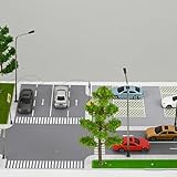 1/64 Scale Diecast Parking Garage for Toy Cars, Toys Car Garage, Diorama Display Car Park, Diorama Car Parking Lot with Led Light Roadway Tree Display Model Scenery