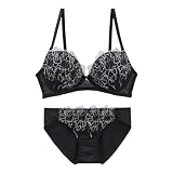 [Mon cher pigeon*] ノンワイヤーブラジャー ショーツ セット PUTI BURA S-LL モンシェルピジョン MCP1035(BK-ブラック、L／L)