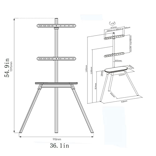 Soporte universal para TV de suelo a techo rotatorio miniatura 2