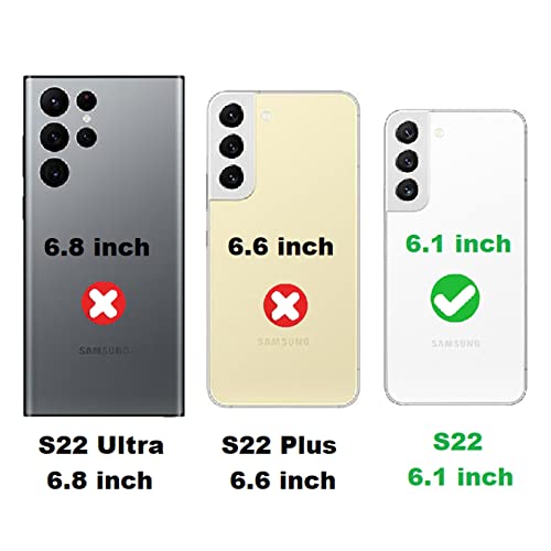 Jaorty Samsung Galaxy S22 5G Phone Case For Women With Card Holder,Samsung S22 Case Wallet Crossbody Lanyard With Strap,Credit Card Slots Kickstand Case With Ring Holder,6.1 Inch,Black #TOP1