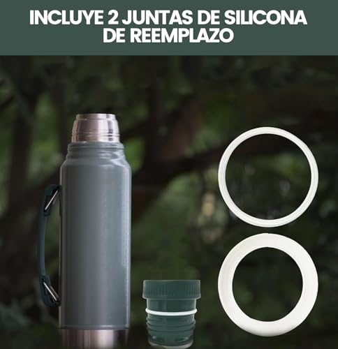 Miniatura 6 de Tapón Cebador De Repuesto Para Termo, Tapón Térmico Para Botella Stanley Clásica Compatible Con 473 Ml, 750 Ml, 1l, 1.4l, 1.9l , Incluye Set De Juntas De Silicona Verde
