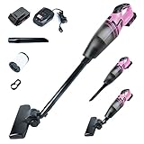 Pink Power Lightweight Cordless Vacuum Cleaner for Home Cleaning 20V Rechargeable Battery Cordless Stick Vacuum Cleaner – Portable Handheld Vacuum for Pet Hair, Carpet & Hard Floor - Hand Vacuum
