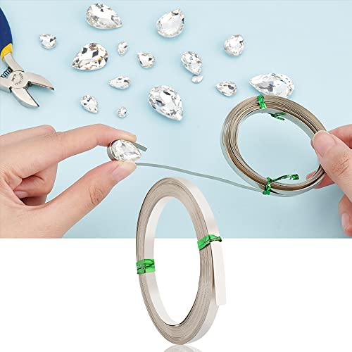 BENECREAT 6m/19.7 Feet 5mm Copper Flat Bezel Wire, 0.2mm Platinum DIY Bezel Setting Wire for Sculpting Armature, Jewelry Making - Image 3