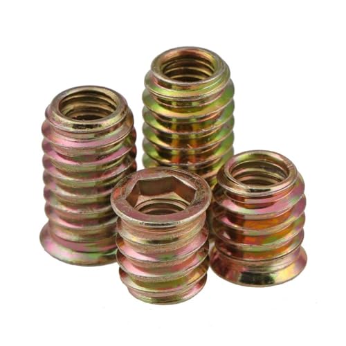 Quantità: 10 pezzi 10 pz M6 M8 M10 in Lega di Zinco Ferro all\'Interno in Acciaio al Carbonio Esagono Incassato Drive Inserto Dadi Filettati per Mobili in Legno (Color : 10pcs, Size : M8x30mm)