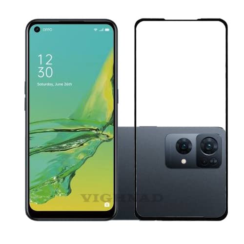HOBBYTRONICS Tempered Glass for Oppo Reno7 Pro 5G with Perfect Sensor Cut (Black) full screen coverage with Self Installation Kit (Black) (Pack of 1)
