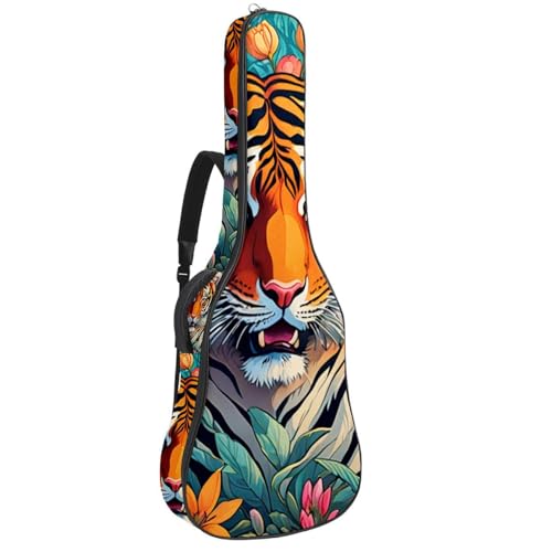 Sac guitare acoustique étanche multicolore motif abeille (42.9x16.9x4.7 in)