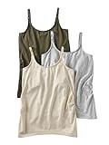 ENVIE DE FRAISE 3er-Pack Tops für Schwangerschaft und Stillzeit, Bio-Baumwolle Khaki 36/38