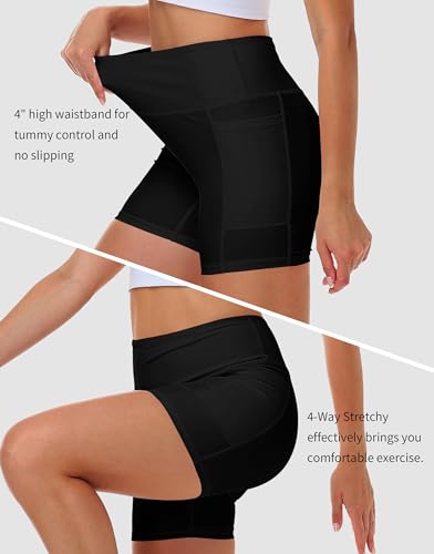 Image of AOBUTE Womens 9 inch /10 inch /11 inch Long Swim Board Shorts High Waisted UPF 50+ Biker Shorts with Pockets