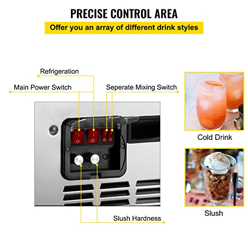 VEVOR Kommerziell Slusheis Maschine, 15 L x 2 Slush Eismaschine, 700 W Slusheis Eismaschine, Slush Maschine -2 ℃ ~ -3… – Bild 5