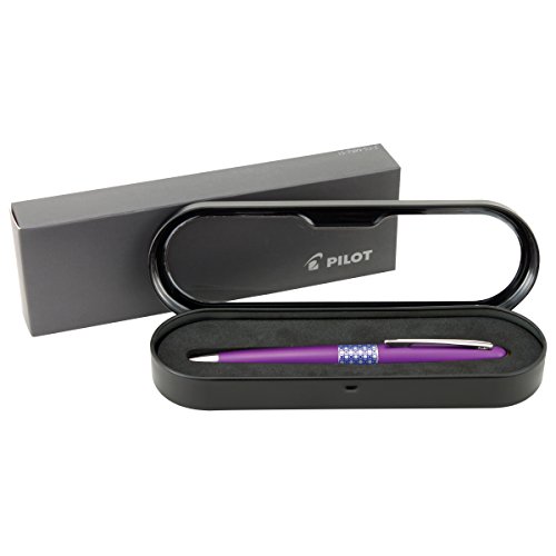 Image of Pilot MR Retro Pop Collection Ball Point Pen, Purple Barrel with Ellipse Accent, Medium Point, Black Ink (91424)