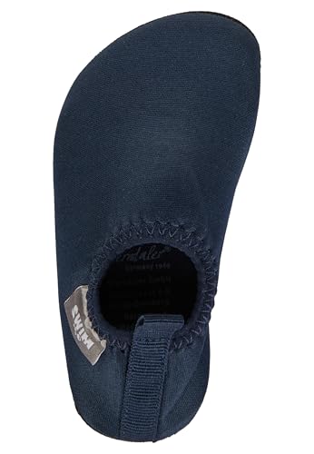 Sterntaler Badeschuhe Uni – Baby Aquaschuhe – Unisex Strand Slipper mit flexibler Sohle – schnelltrocknend & leicht - Ideal für Strand & Schwimmbad - Kinder Bademode – Farbe marine, Größe 28
